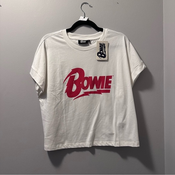 Bowie White Shirt with Red Logo - Picture 1 of 4
